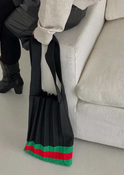 Medium Stripe Pleats Tote
