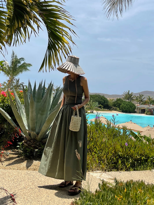 Cotton Combo Maxi Dress