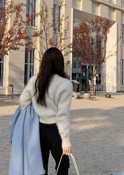 Wool / Angora Crop Cardigan