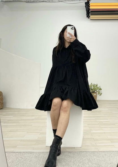 Tiered Mini Shirt Baby Doll Dress- Last one 1 in Ivory!