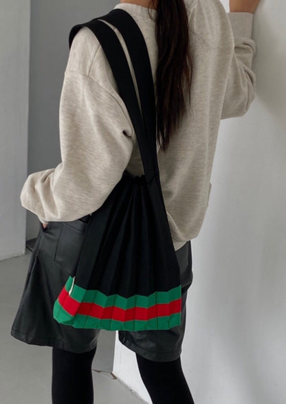 Medium Stripe Pleats Tote
