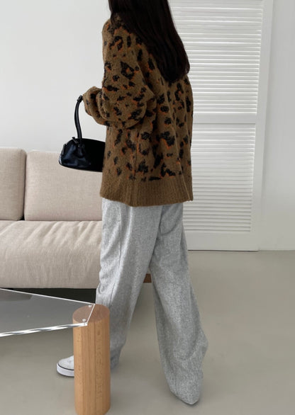 Leopard Jacquard Cardigan