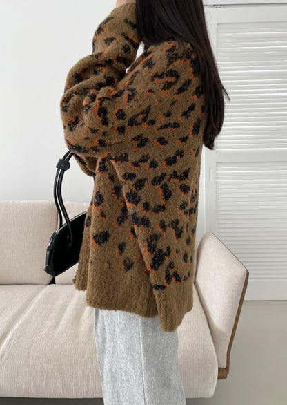 Leopard Jacquard Cardigan