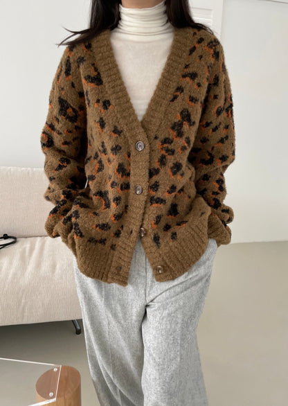 Leopard Jacquard Cardigan