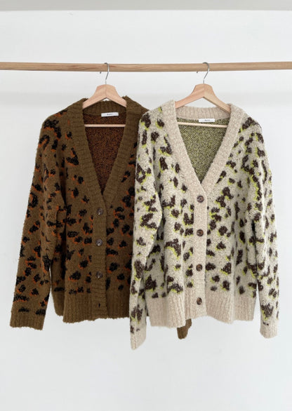 Leopard Jacquard Cardigan