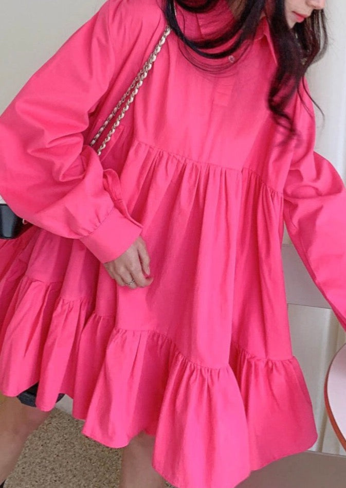 Tiered Mini Shirt Baby Doll Dress- Last one 1 in Ivory!