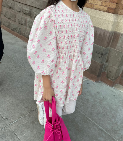 Smocked mini dress