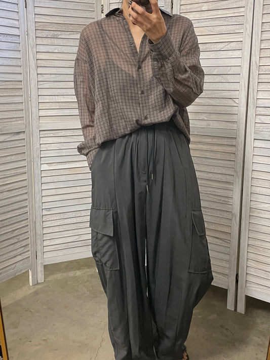 Cotton Voile Plaid Shirt