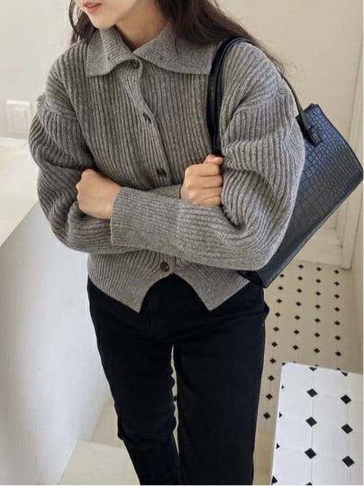 Turtleneck Wool Cardigan