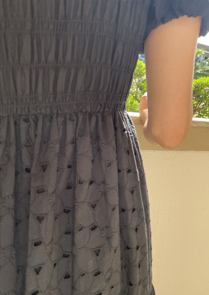 Lei Smocked Eyelet Maxi dress