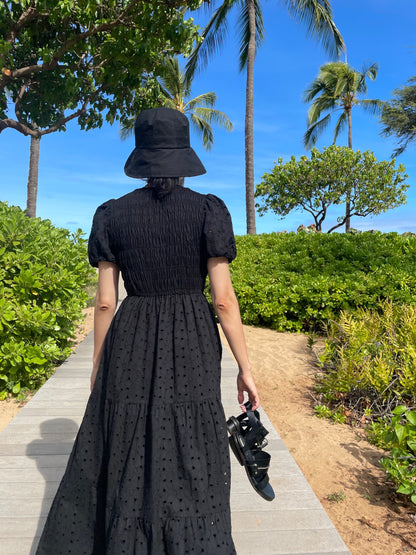 Lei Smocked Eyelet Maxi dress