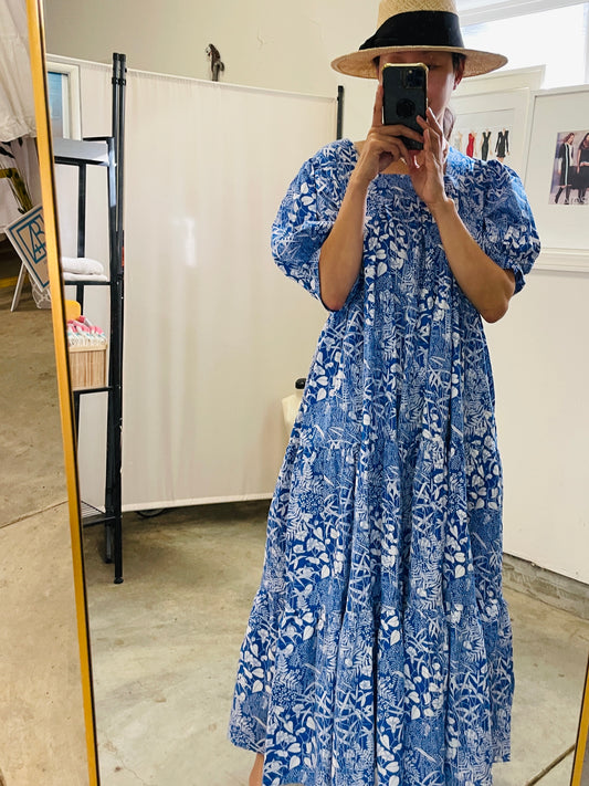 Summer Foliage Cotton Mumu Dress