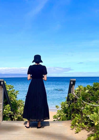 Lei Smocked Eyelet Maxi dress
