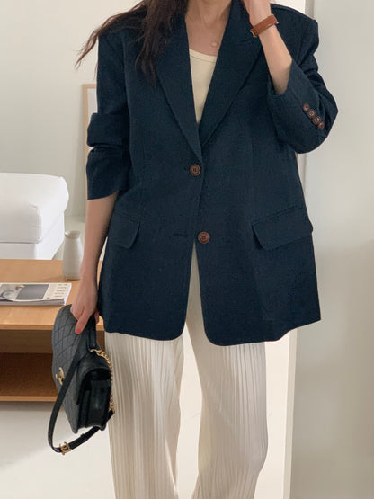 Linen Shell Blazer - 1 left in Navy