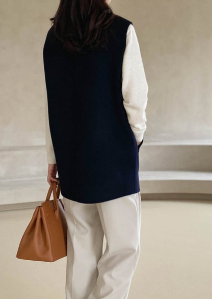 <Abi + Ari Black label> Handmade Oversized Lambswool Waistcoat