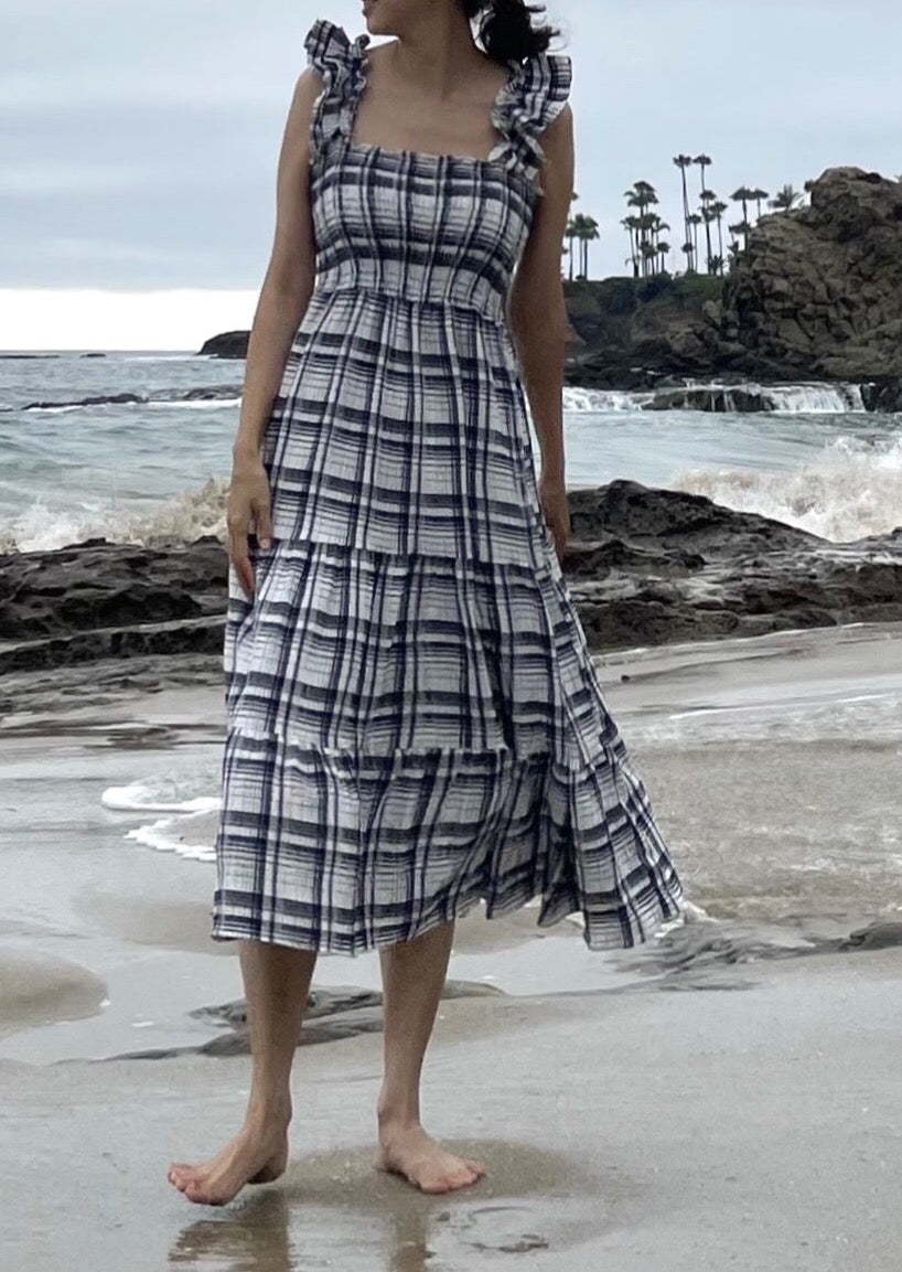Luna Check Smocked Dress