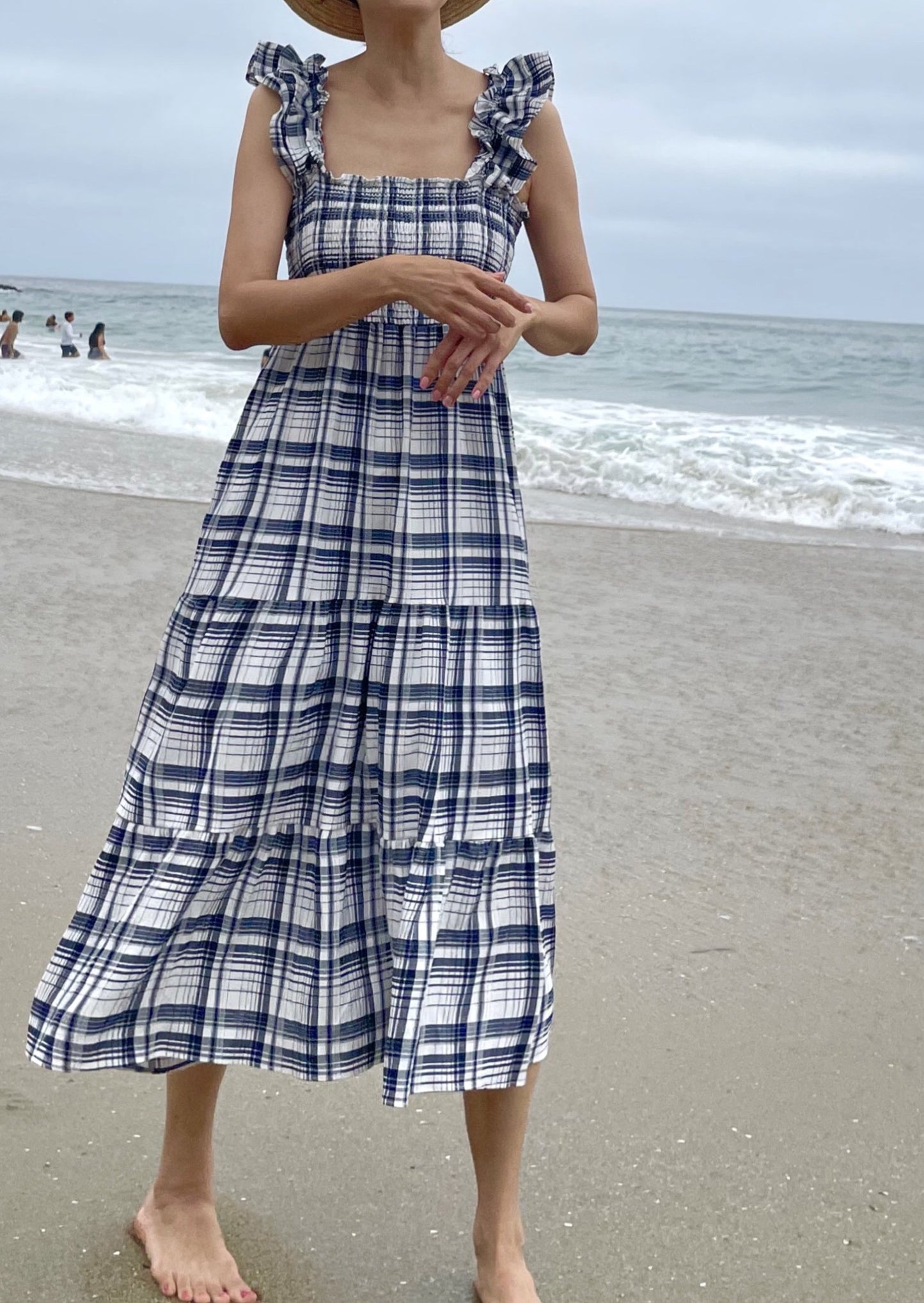 Luna Check Smocked Dress