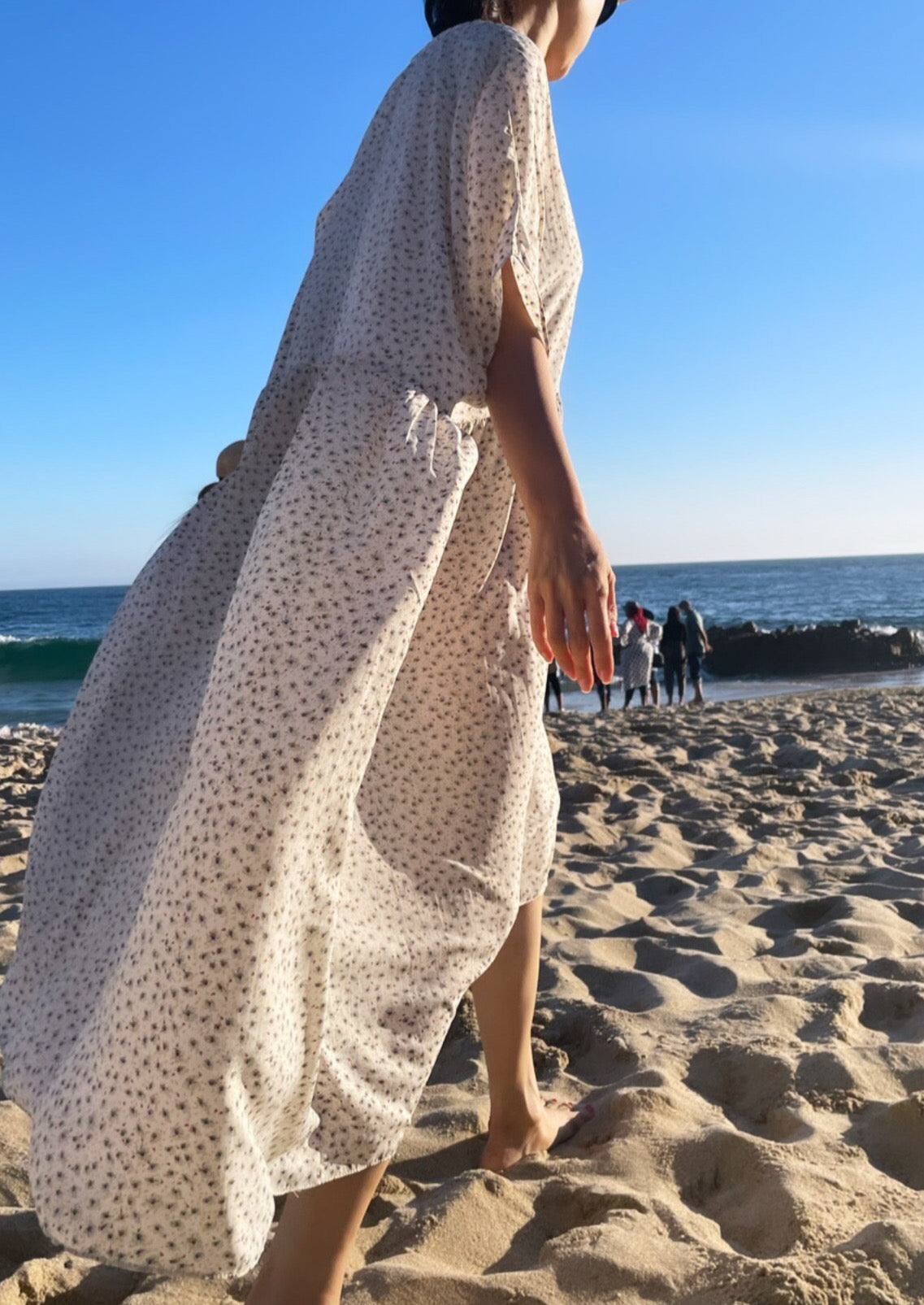 modern moomoo dress Black Hand Screened Kaftan Dress A-202