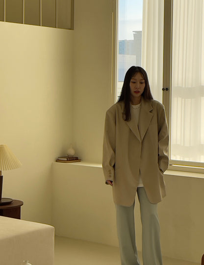 <Abi + Ari> Black Label Tucked Sleeves Oversized Blazer