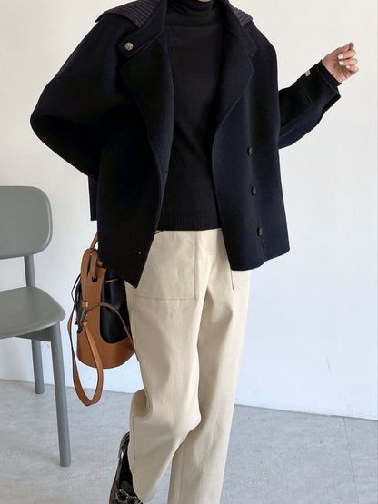 <Abi +Ari Black Label> Hand Made Coat with Sweater Collar
