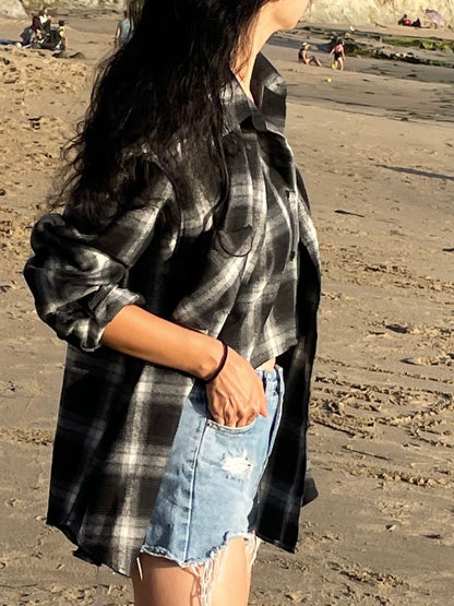 Layered Cotton Flannel Shirt