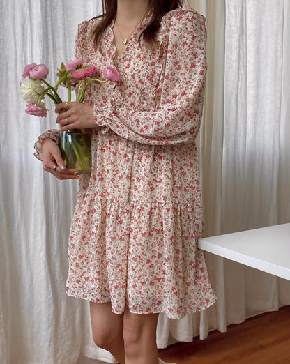 Ruffled Spring Floral Mini Dress