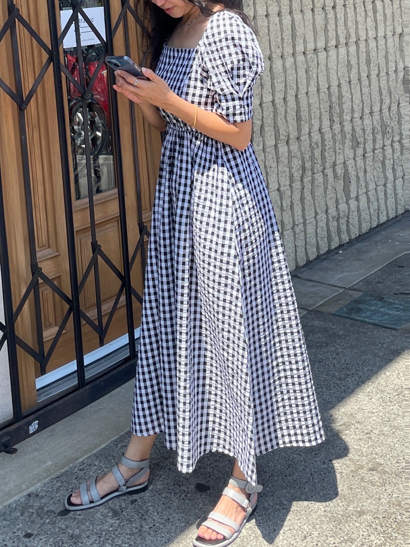 Seersucker Gingham Check Dress