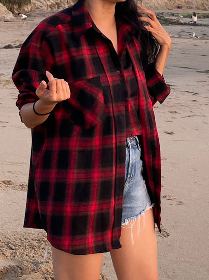 Layered Cotton Flannel Shirt