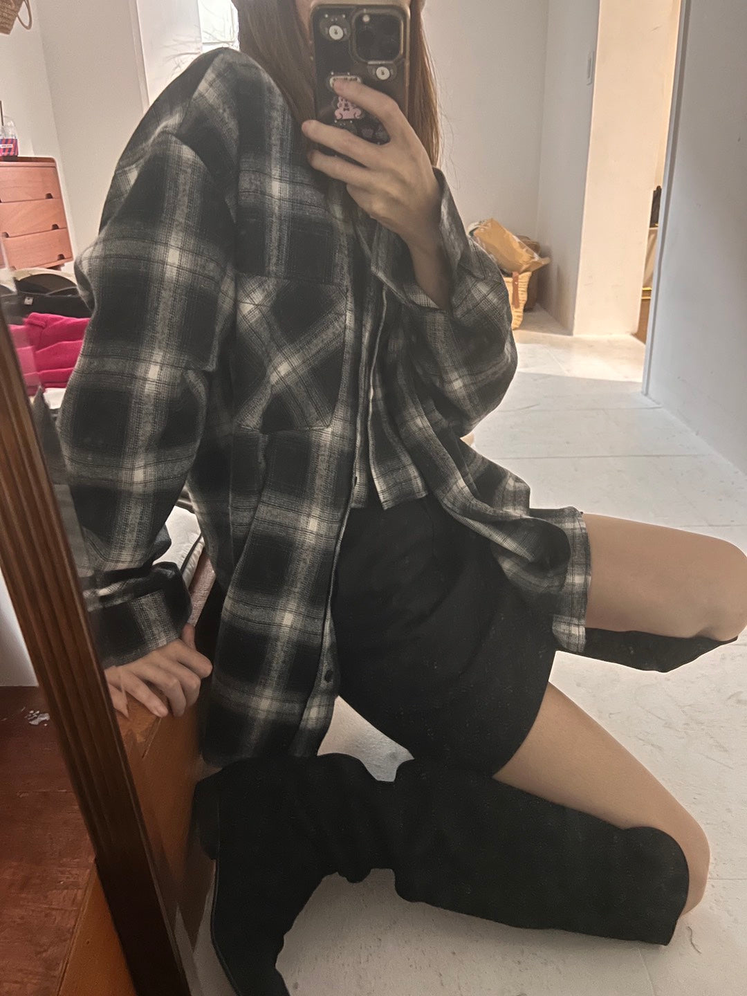 Layered Cotton Flannel Shirt