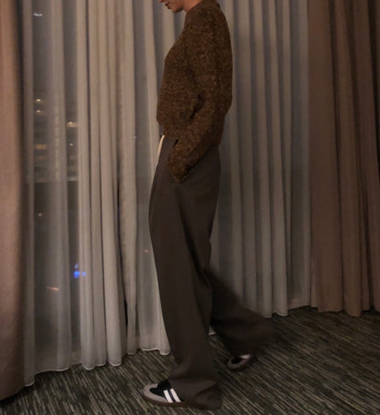 Wide Leg Cotton Twill Pants