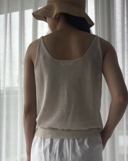 Janie Linen Knit Tank Top - Limited