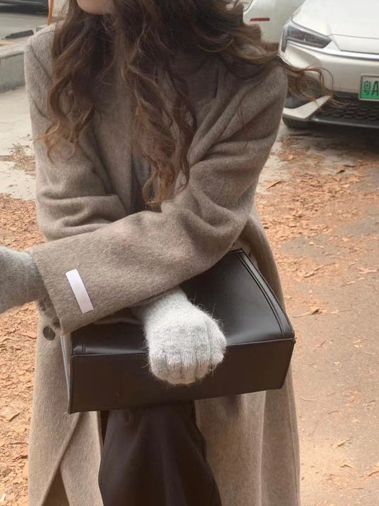 Handmade Alpaca Double Wrap Maxi Coat- Alpaca Blend version