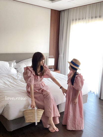 Linen Ruffled Jumpsuit - Adult