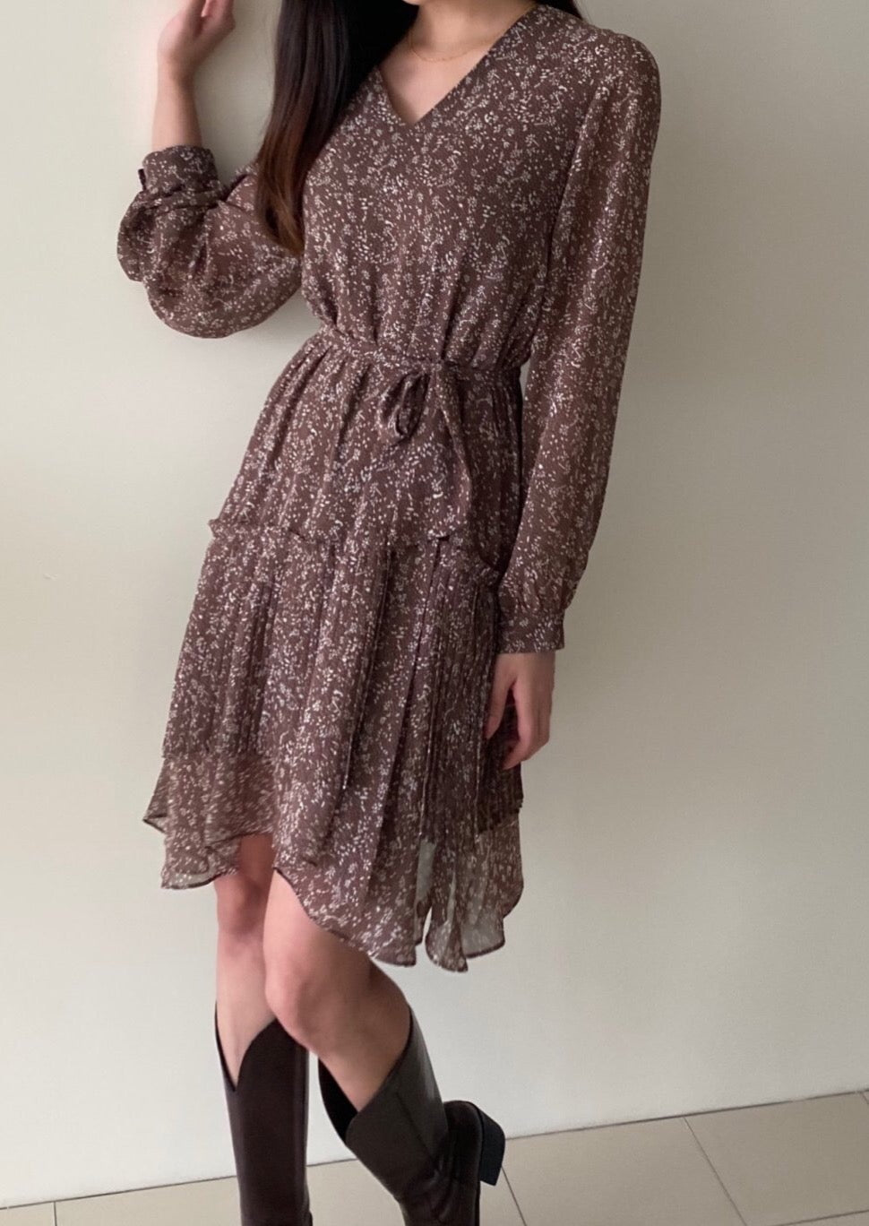 Pleats Mini Dress