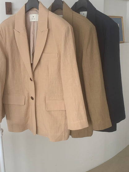 Linen Shell Blazer - 1 left in Navy