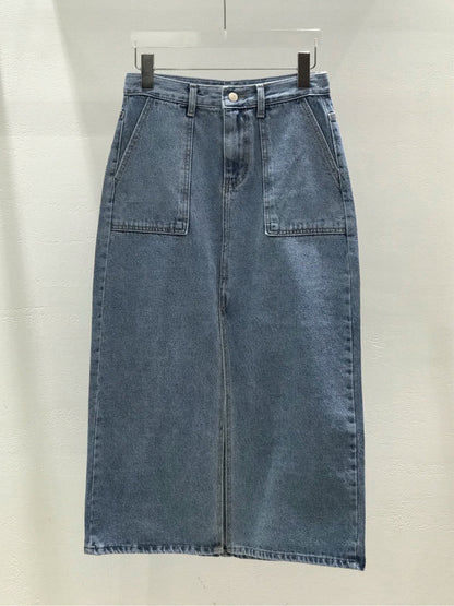 ✨Eco-Washed✨Midi Denim Skirt