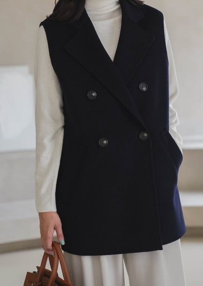 <Abi + Ari Black label> Handmade Oversized Lambswool Waistcoat