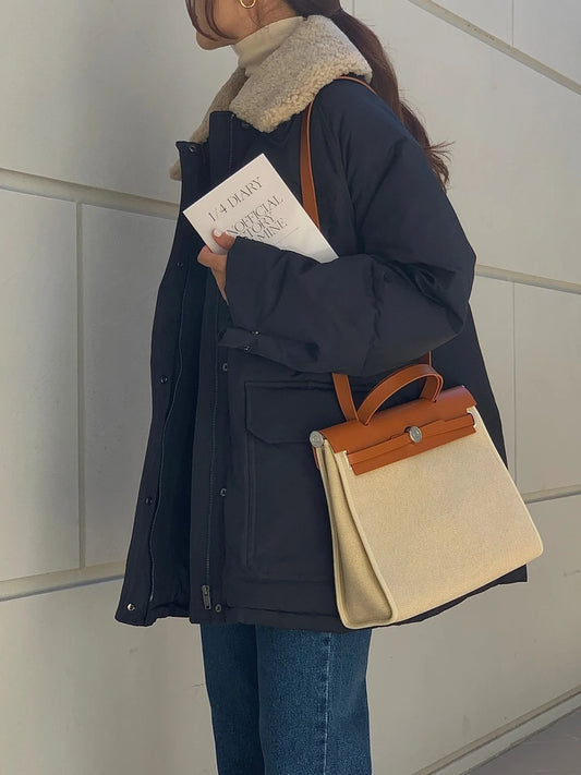 Duck Down With Shearling Collar