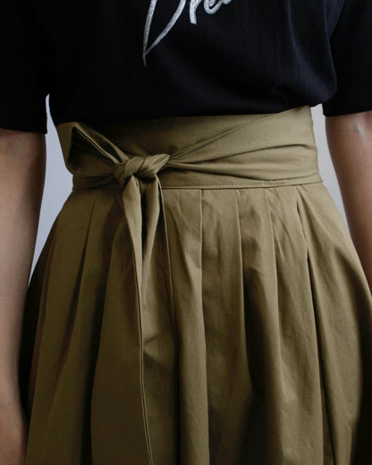 Hand Pleated Cotton Maxi Skirt