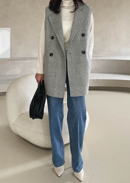 <Abi + Ari Black label> Handmade Oversized Lambswool Waistcoat