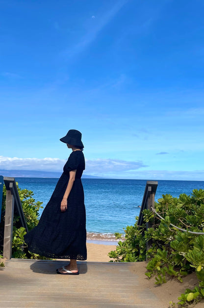 Lei Smocked Eyelet Maxi dress