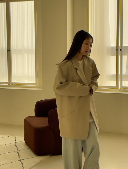 <Abi + Ari> Black Label Tucked Sleeves Oversized Blazer