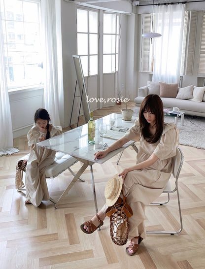 Linen Ruffled Jumpsuit - Adult