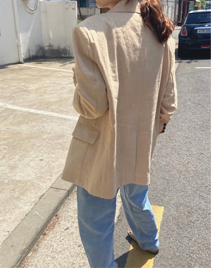 Linen Shell Blazer - 1 left in Navy