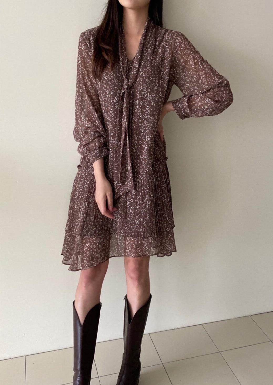 Pleats Mini Dress