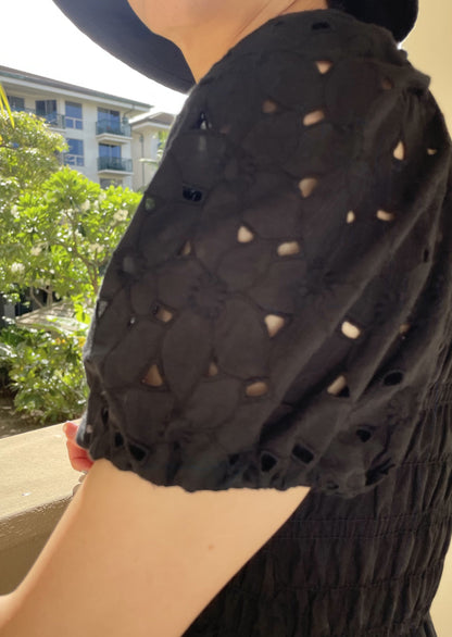 Lei Smocked Eyelet Maxi dress