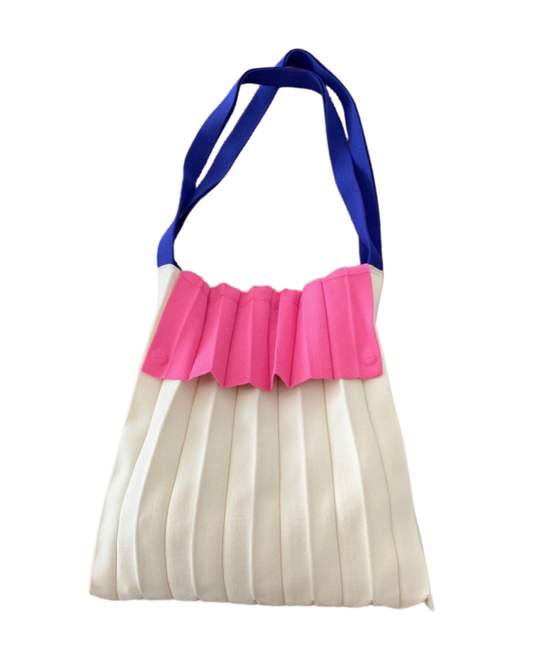 Colorblocked  Flap Pleats bag