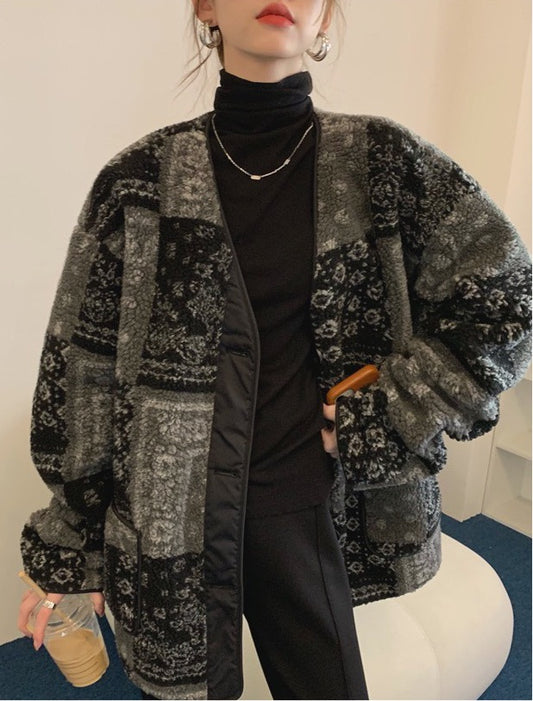 Bandana Printed Fleece Jacket